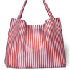 Red / Lilac Striped Grocery Bag