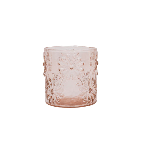 Glass Tealight Holder - Coral